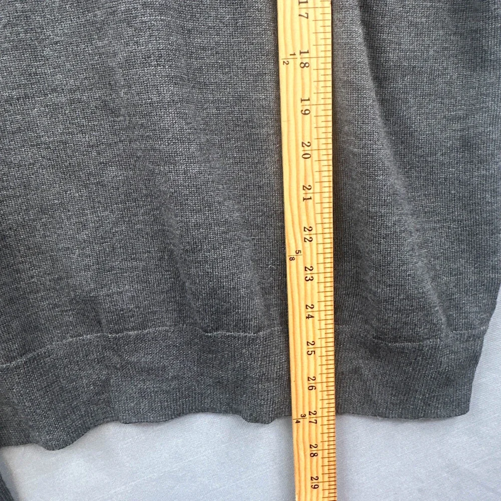 Brooks Brothers Merino Wool Sweater M V-Neck Gray Preppy Ivy League Old Money
